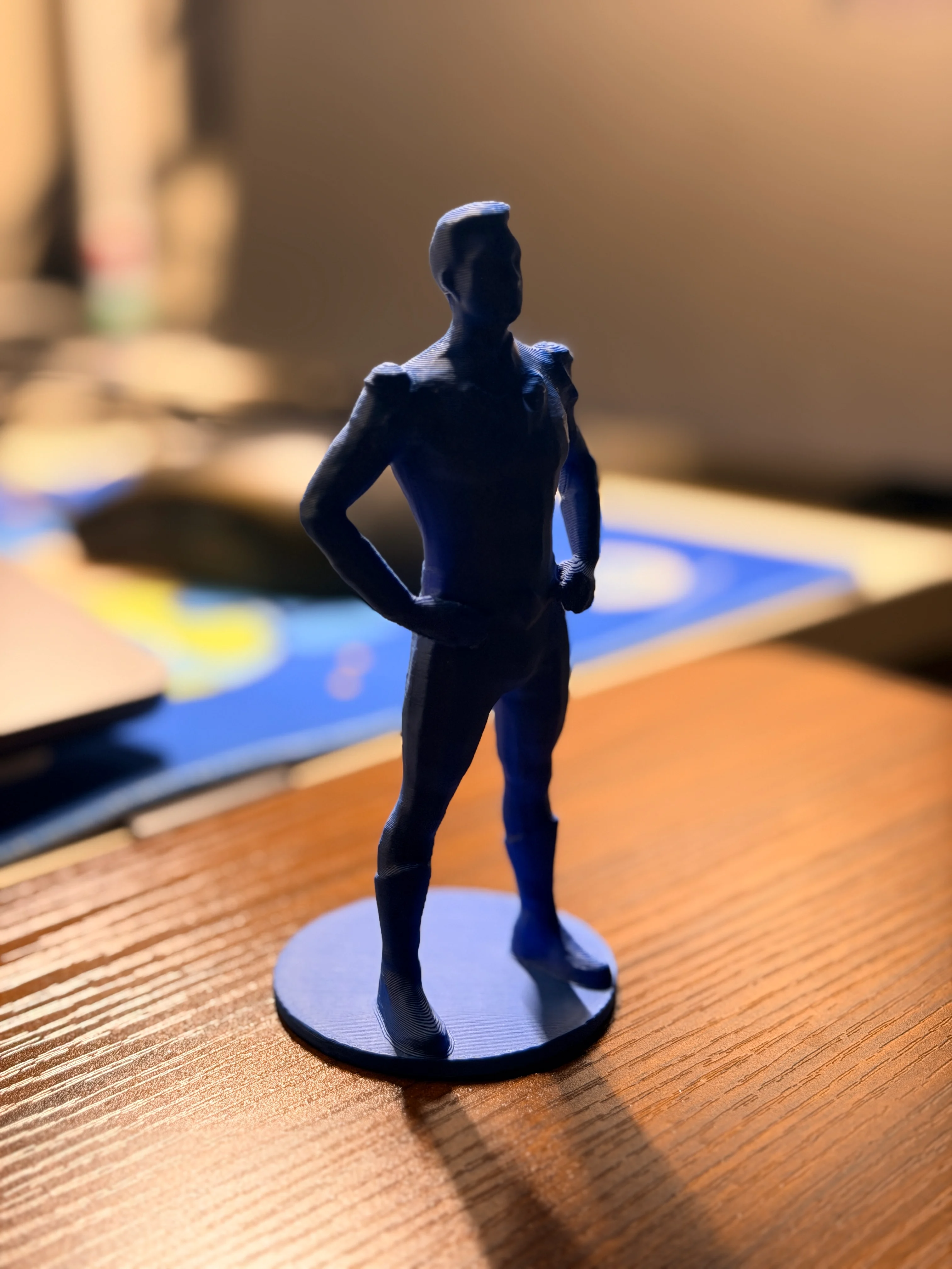 Real print produced by this skill — a detailed character figurine, printed on Bambu Lab P1S