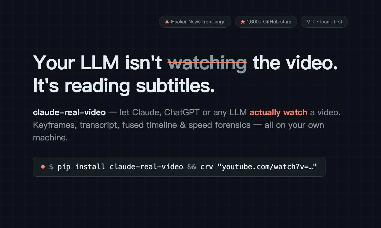 crv Pro overview — what your LLM gets from a video