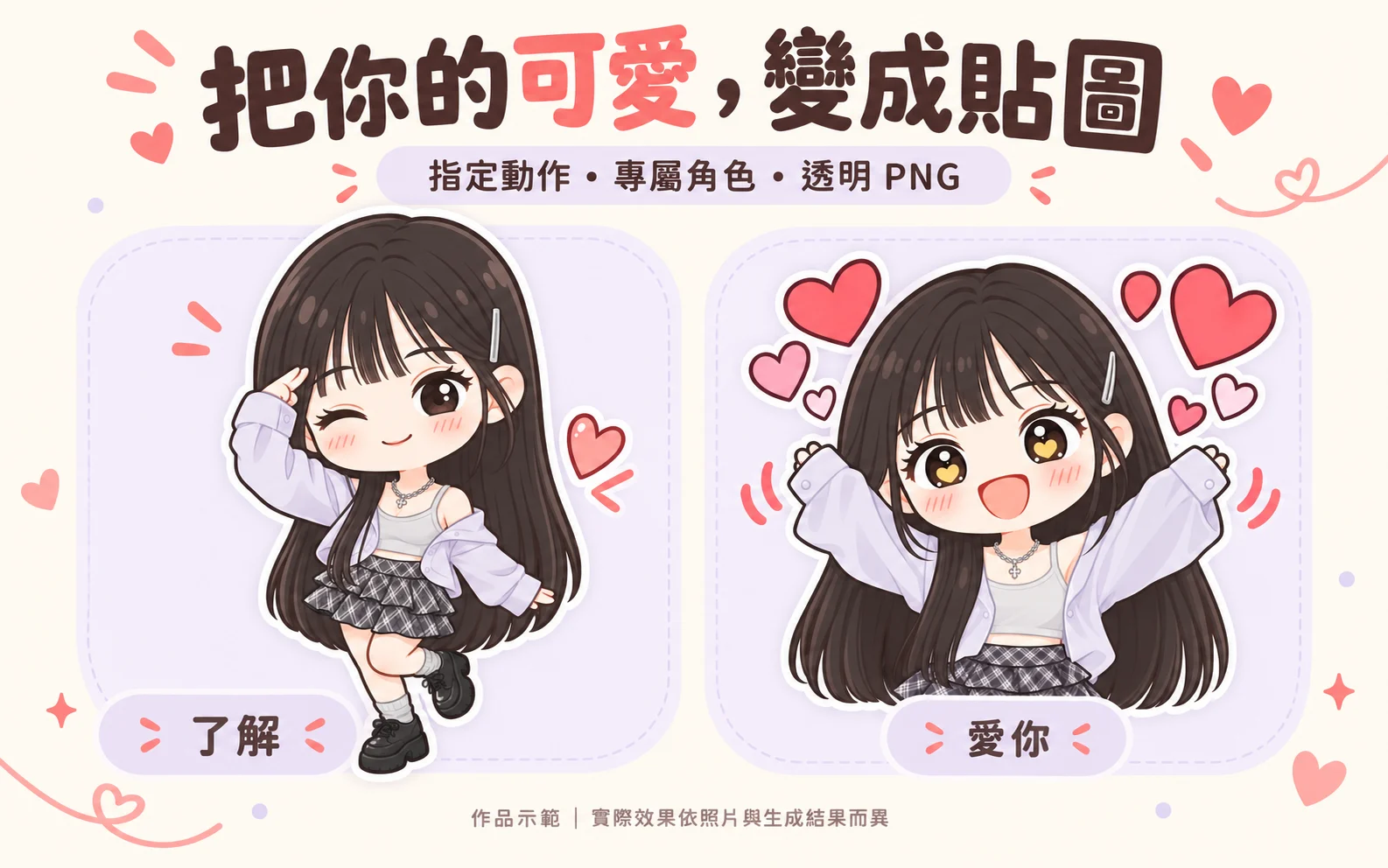 了解与爱你两款作品示意