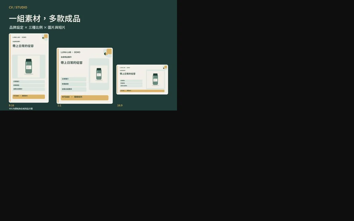 三種比例的實際品牌圖片成品