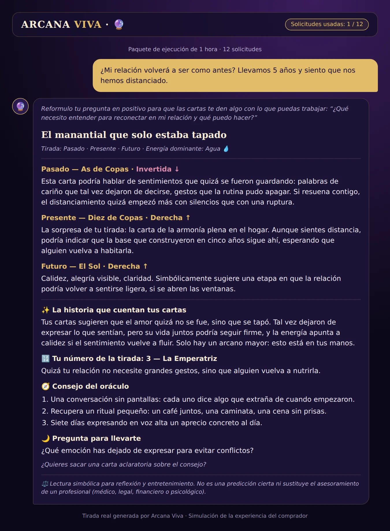 Lectura completa de Arcana Viva