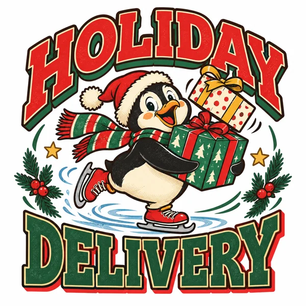 HOLIDAY DELIVERY · 1990s — actual template example