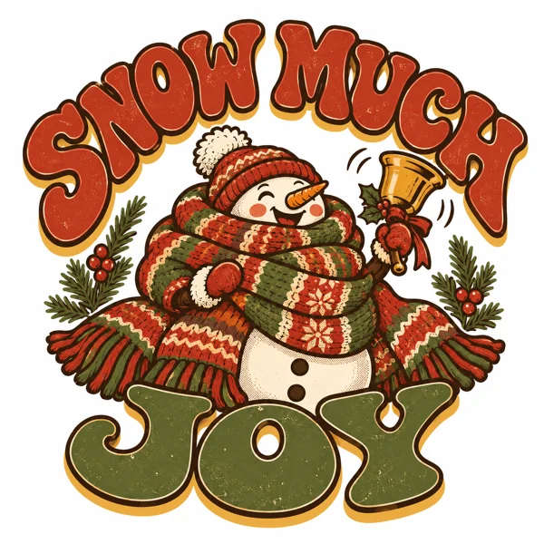 SNOW MUCH JOY · 1970s — actual template example