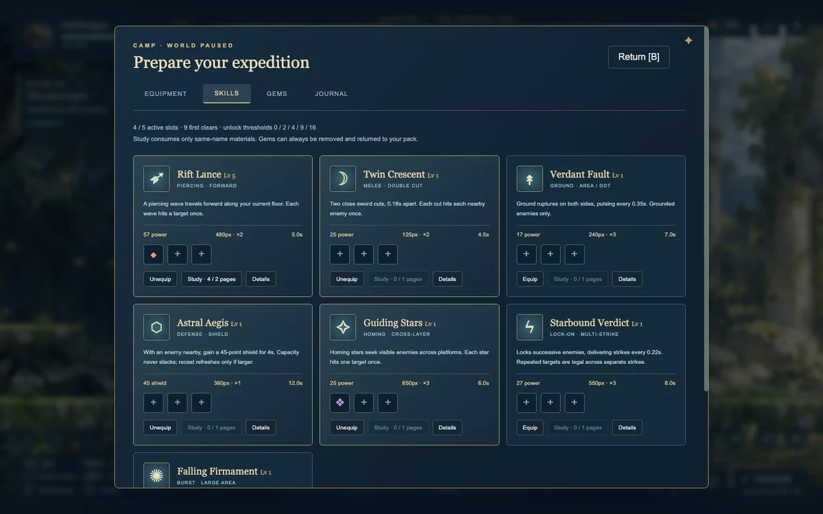 Skills and socketed gems
