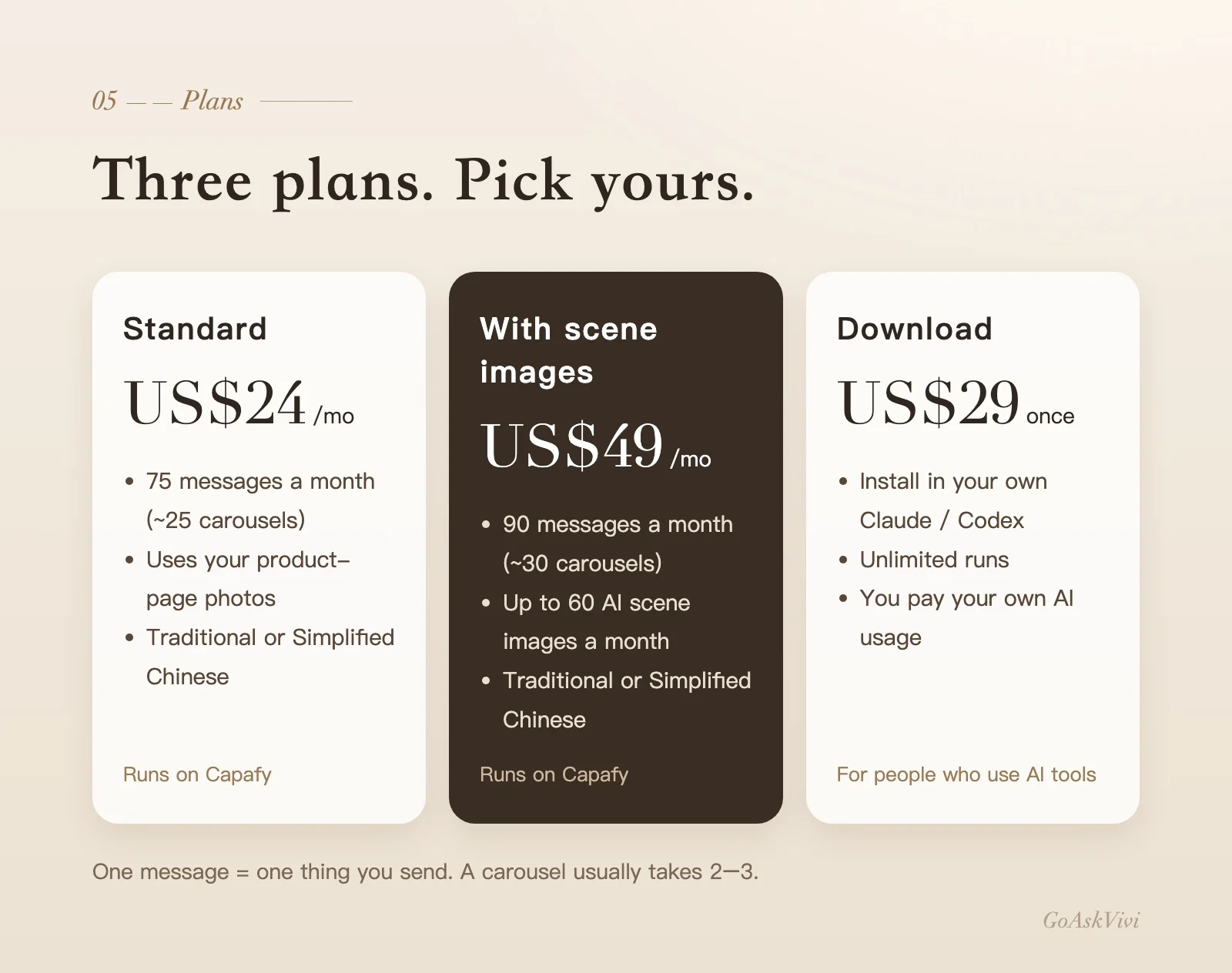 Three plans
