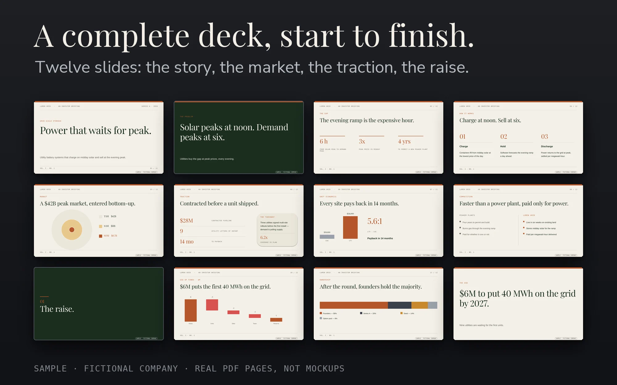 A complete deck, start to finish.
