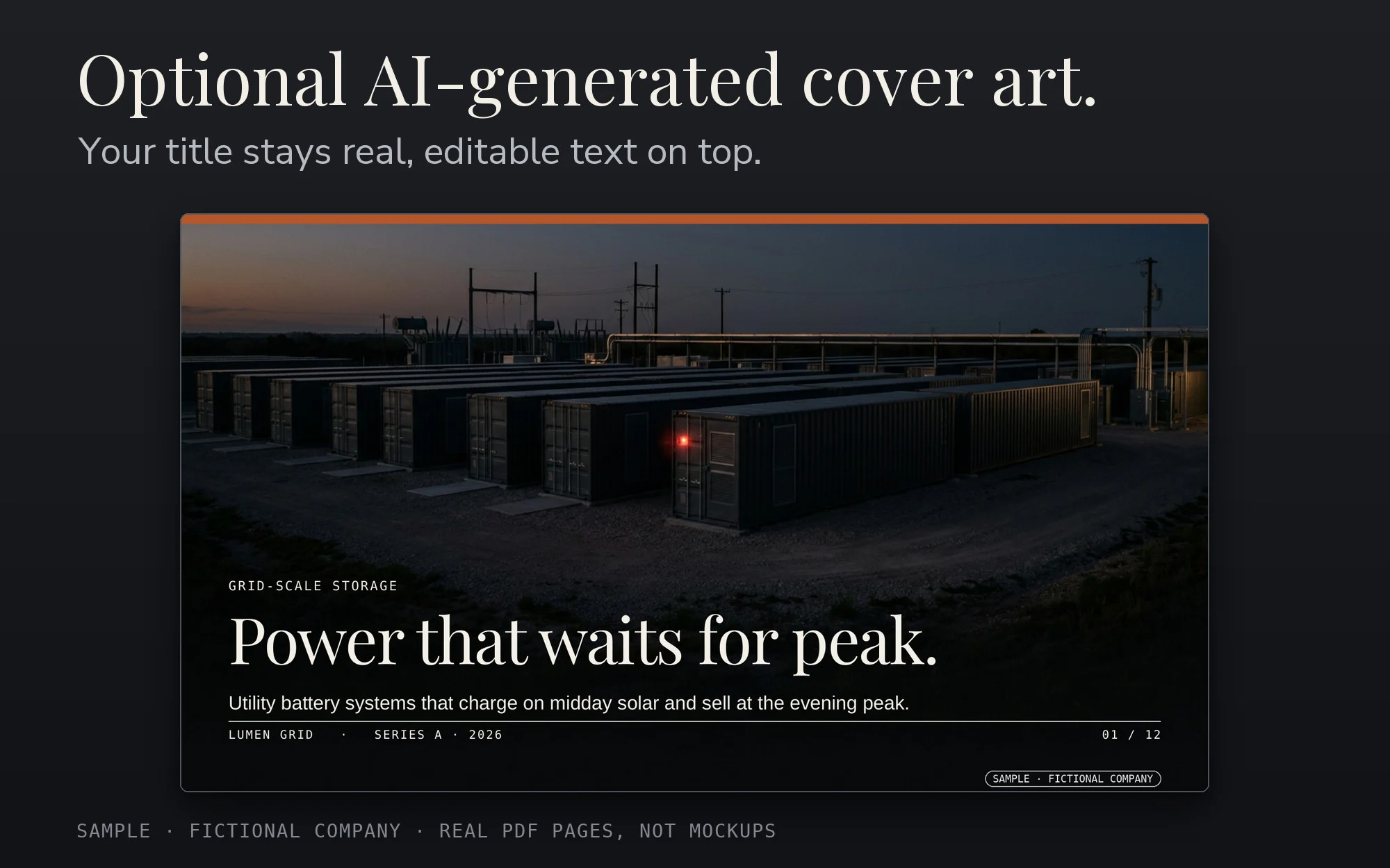 Optional AI-generated cover art.