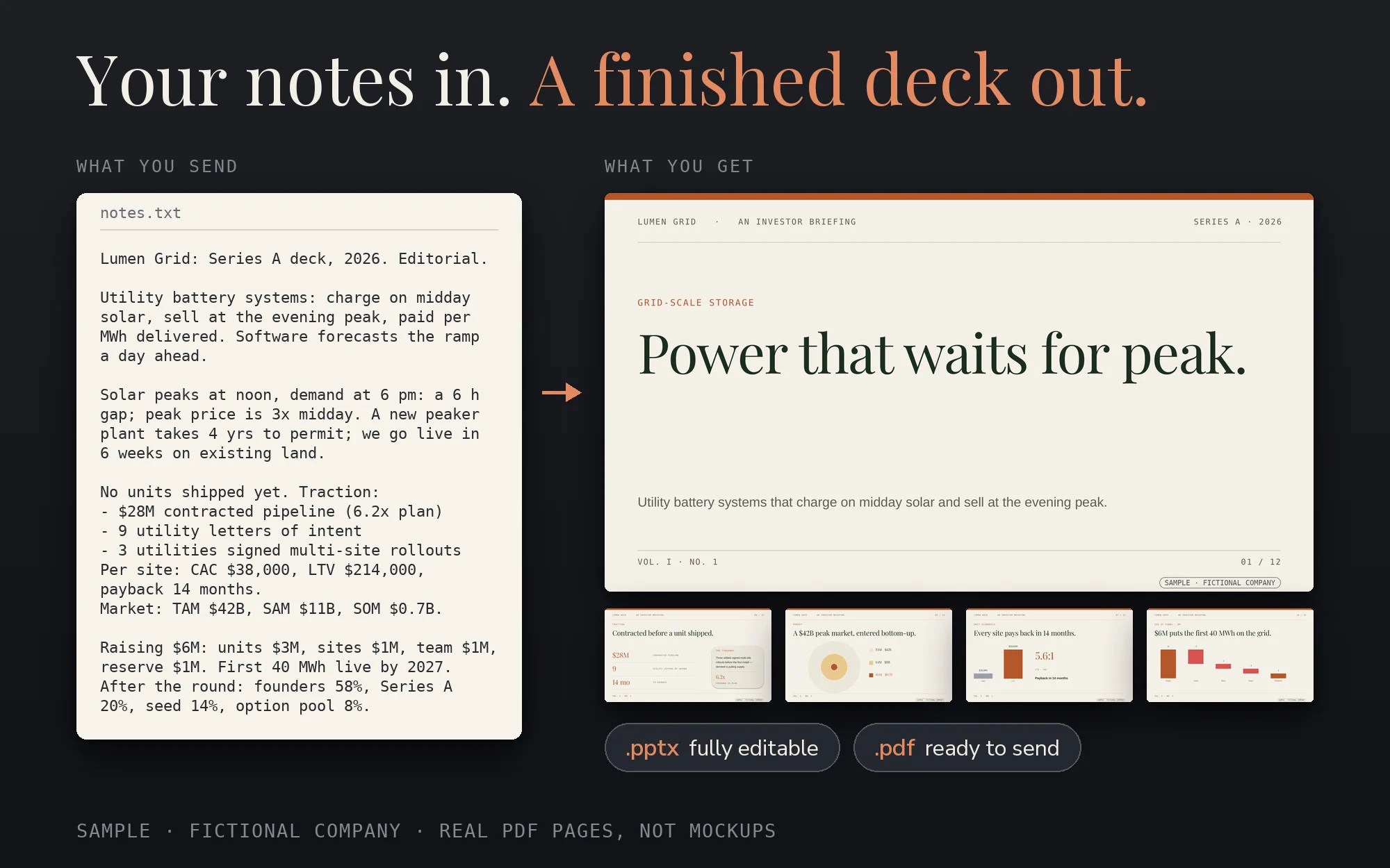 Your notes in. A finished deck out.