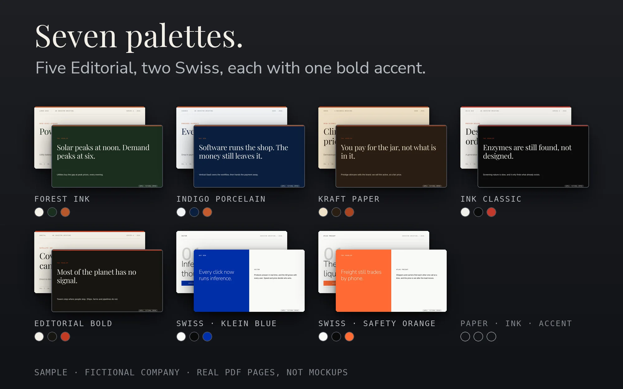Seven palettes.